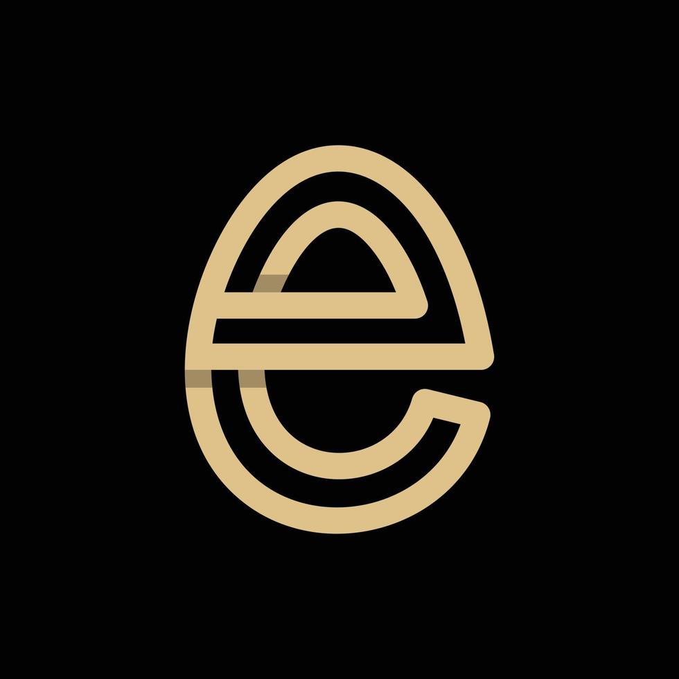 lettera e uovo linea geometrico moderno logo vettore