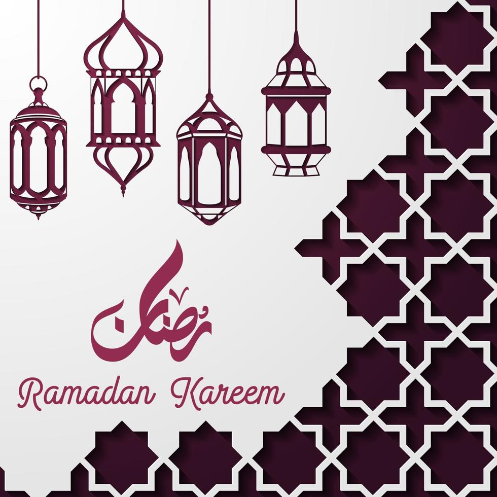 Ramadan kareem saluto carta sfondo vettore