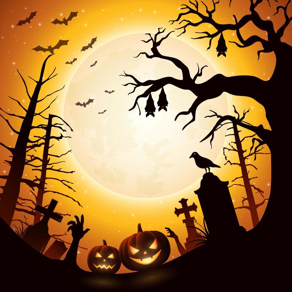 sfondo della notte di halloween vettore