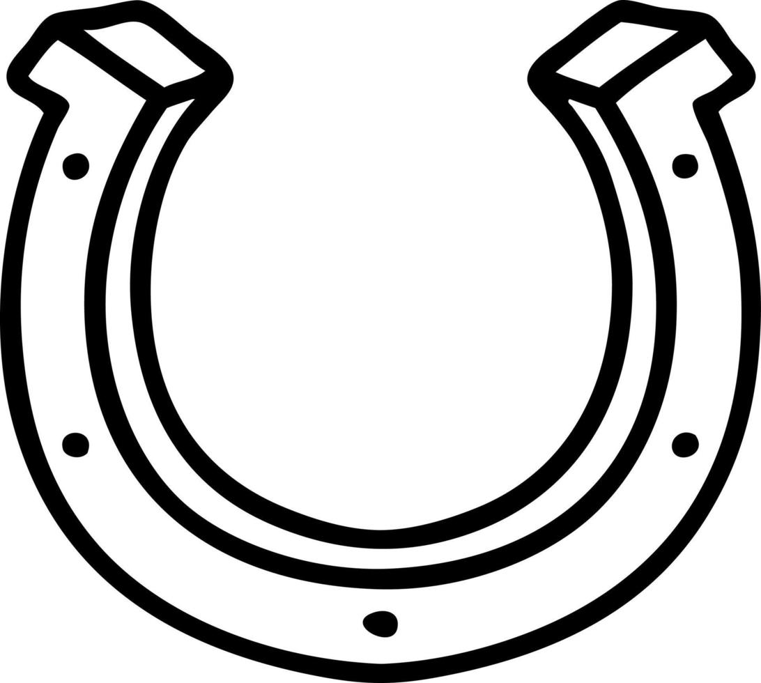 tatuaggio nel nero linea stile di un' cavallo scarpa vettore