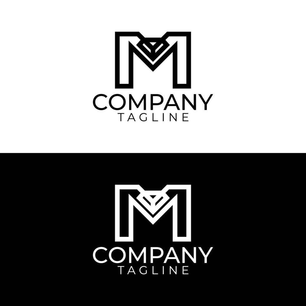 m diamante logo design e premio vettore modelli