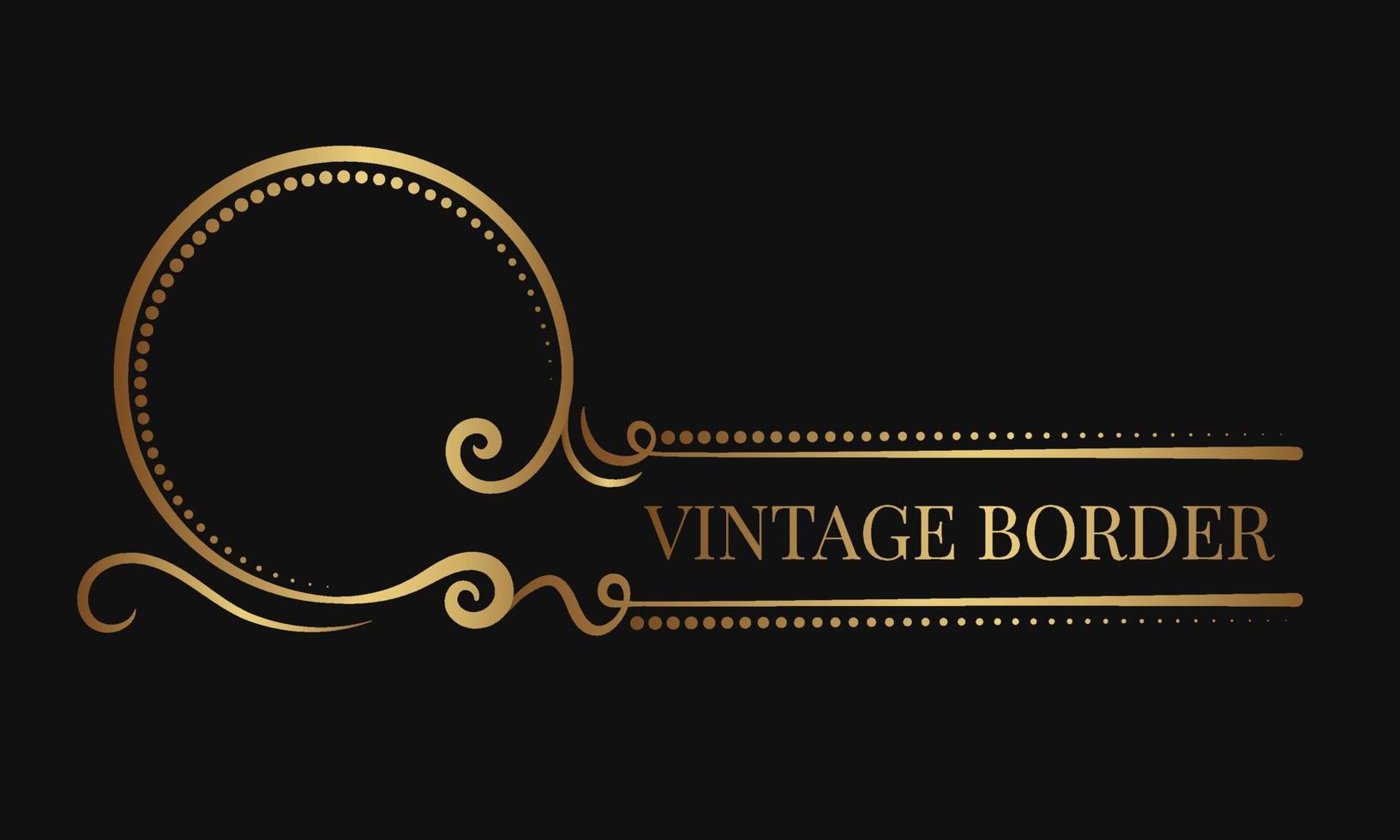 ornamento vintage, bordo logo, decorazione dorata vettore