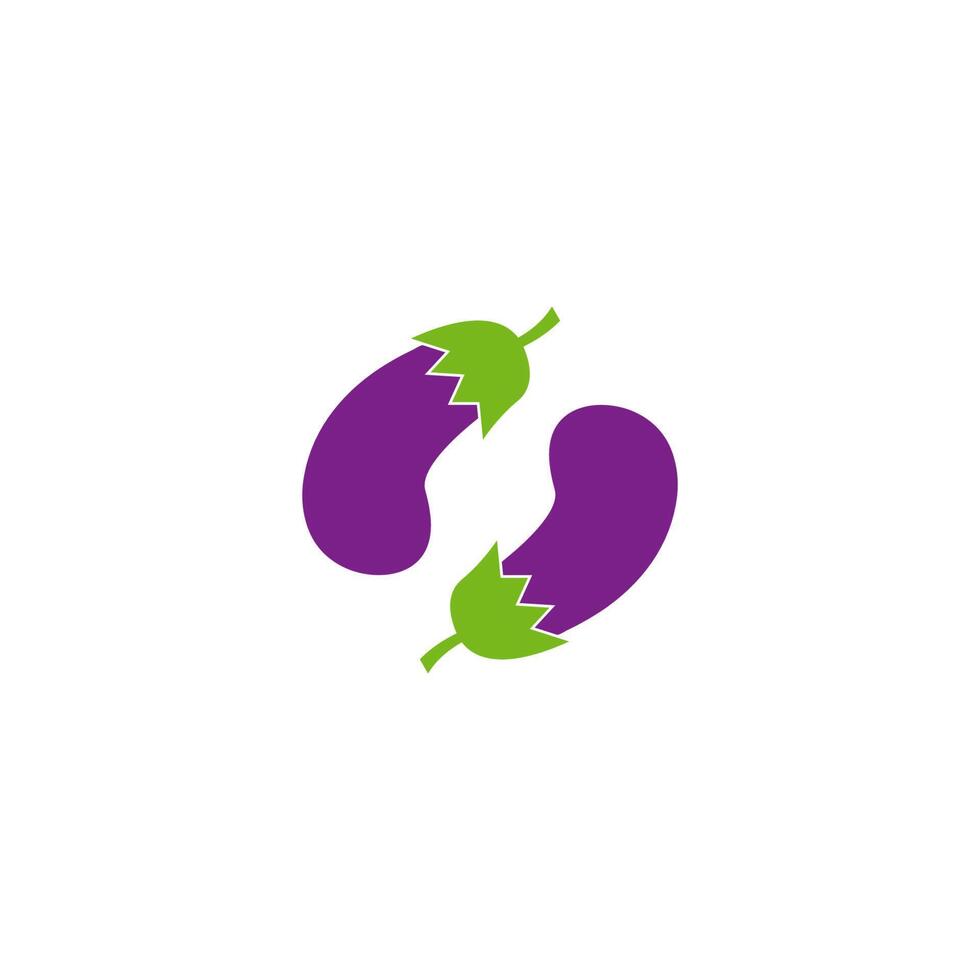 melanzana icona logo design illustrazione vettore