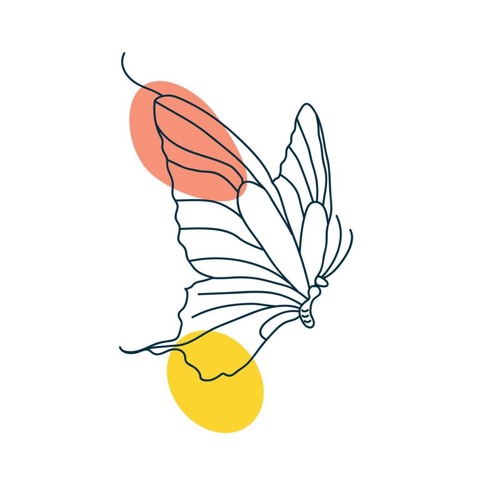 farfalla linea arte vettore disegno