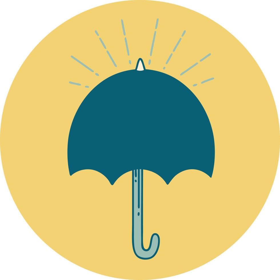 icona di tatuaggio stile Aperto ombrello vettore