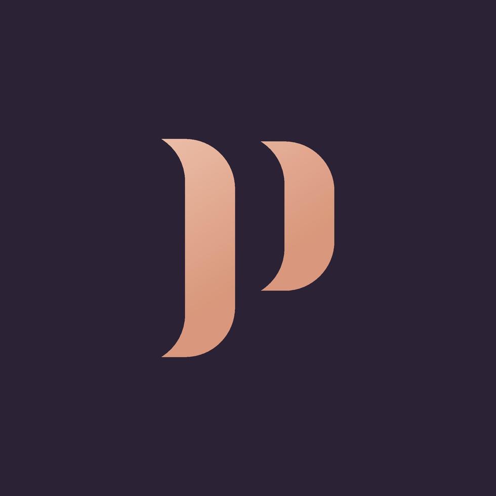 lettera p logo simbolo design modello vettore