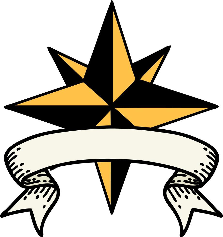 tradizionale tatuaggio con bandiera di un' stella vettore