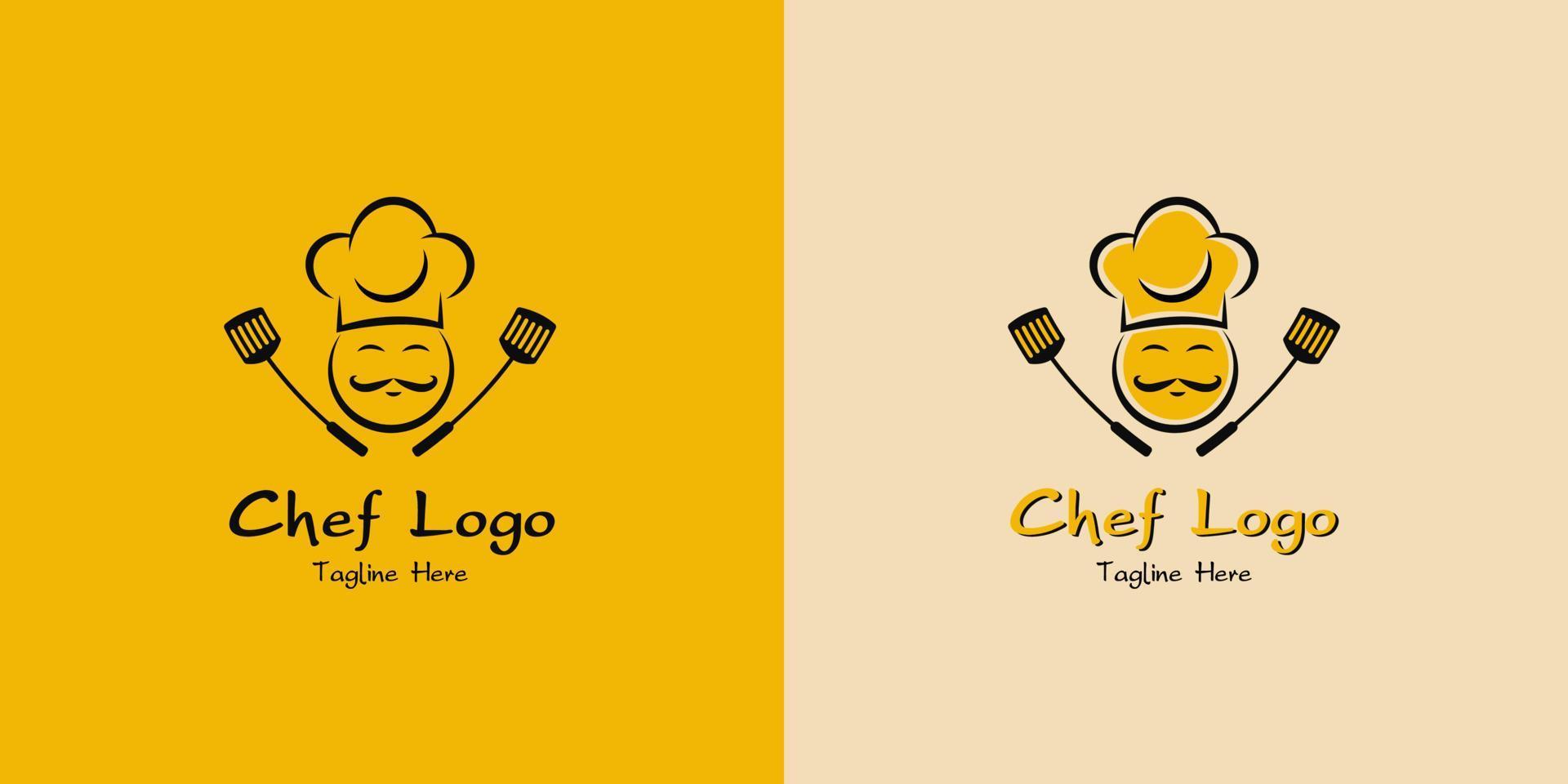 modello di progettazione logo ristorante chef vettore