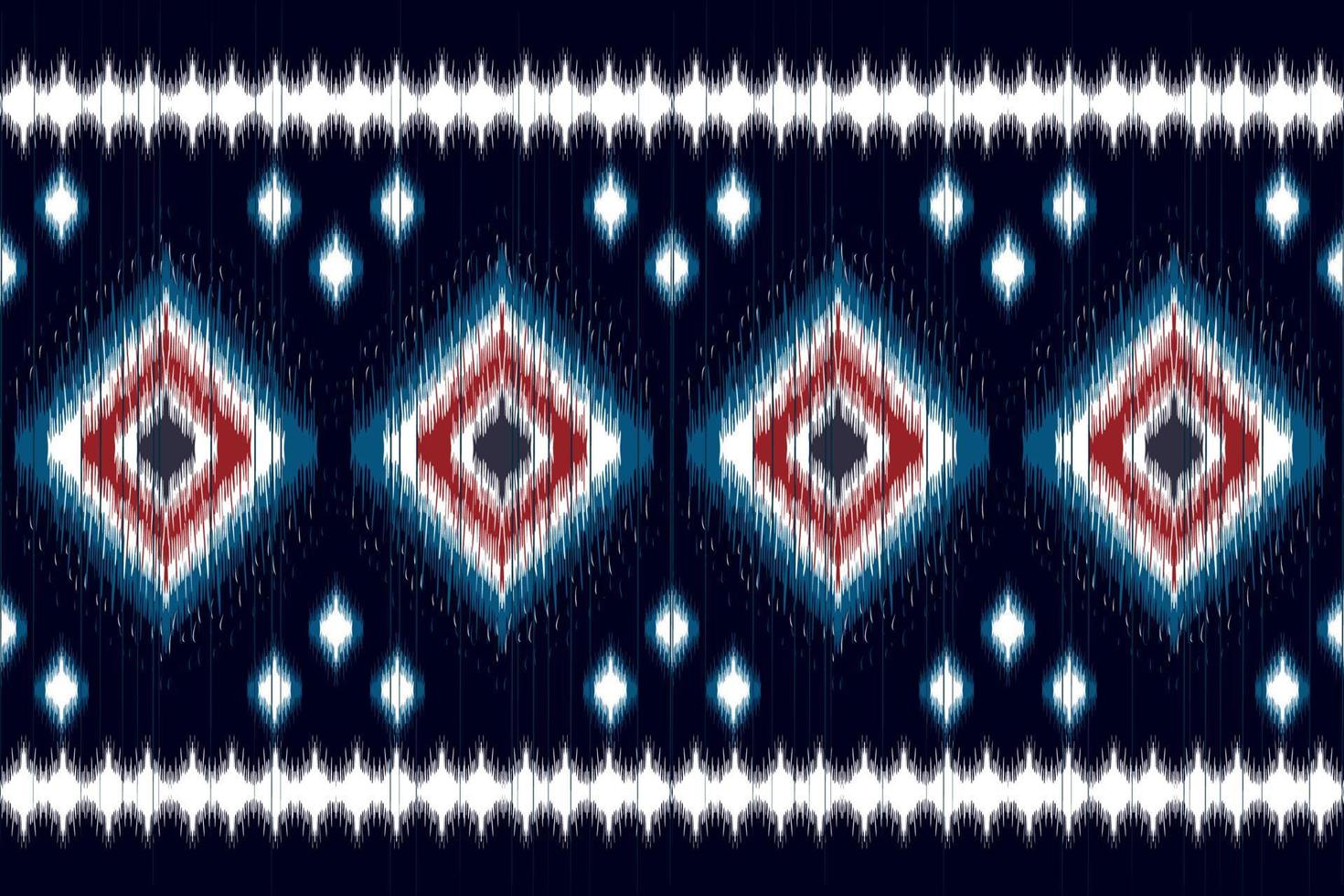 ikat etnico senza soluzione di continuità modello casa decorazione design. azteco tessuto tappeto boho mandala tessile decorare sfondo. tribale nativo motivo tradizionale ricamo vettore illustrato sfondo