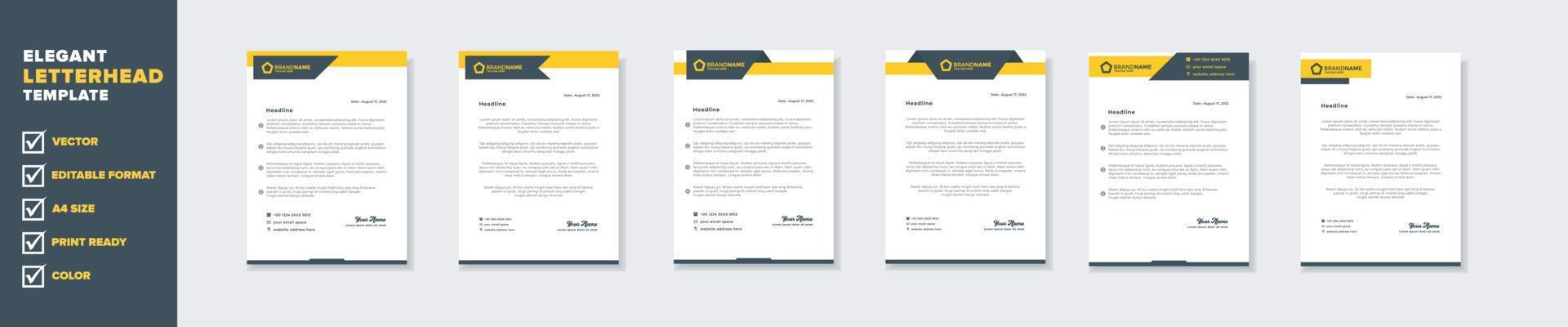 nuovo moderno elegante di carta intestata modello per stazionario design per attività commerciale società con giallo e blu colore modificabile formato eps10 per Scarica vettore