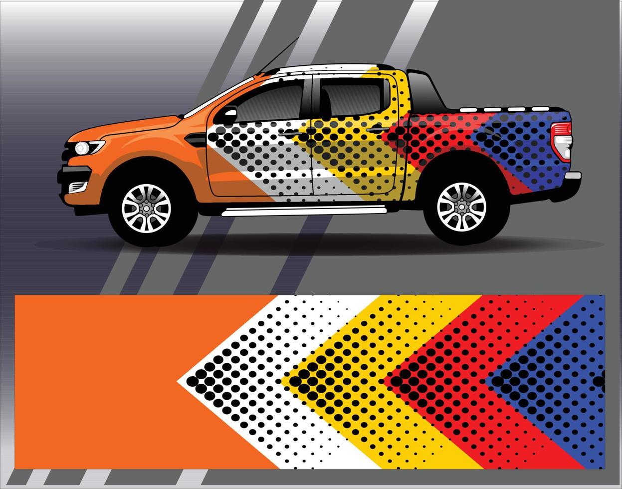 auto avvolgere design vettore. grafico astratto banda da corsa sfondo kit disegni per avvolgere veicolo gara auto rally avventura e livrea vettore