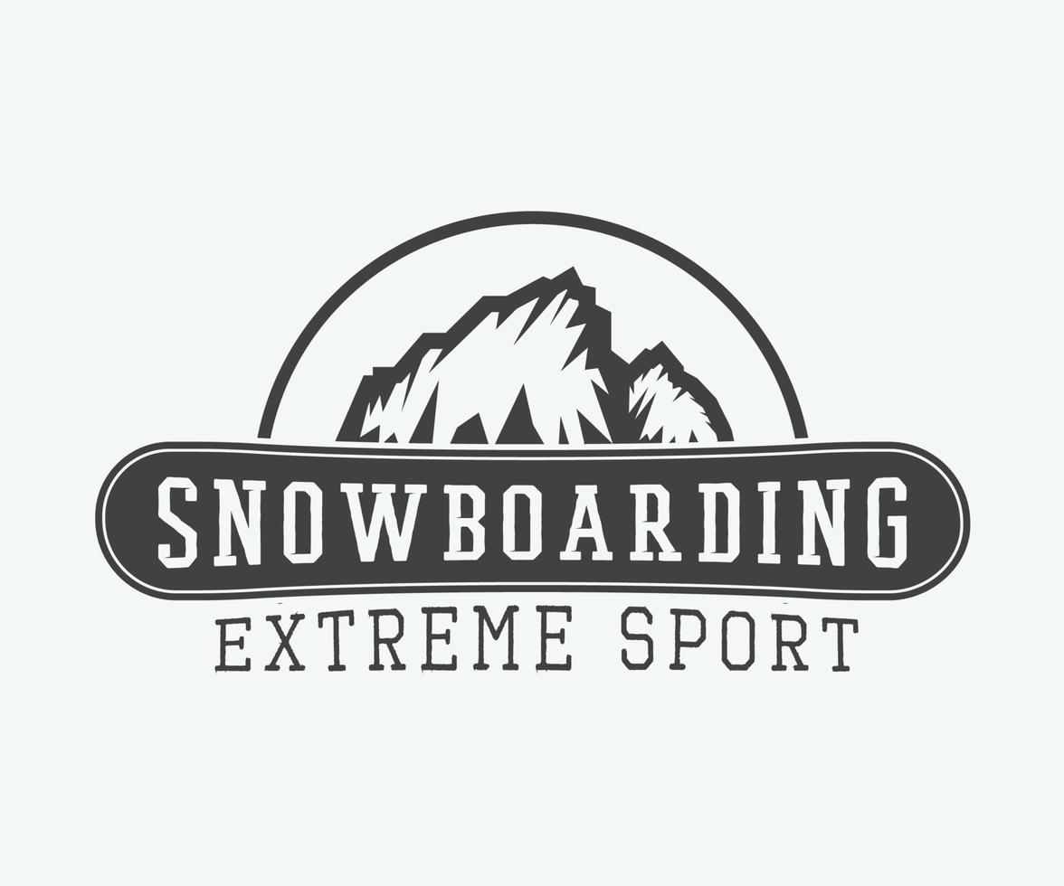 Vintage ▾ snowboard logo, distintivo, emblema e design elementi. vettore illustrazione