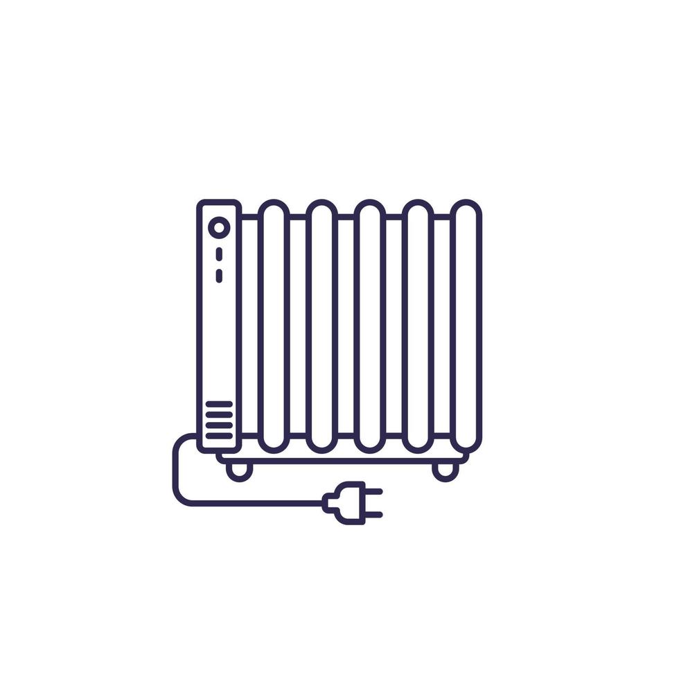 riscaldatore linea icona, elettrico termosifone vettore