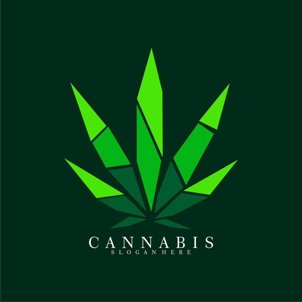 canapa logo. verde marijuana foglia vettore icona