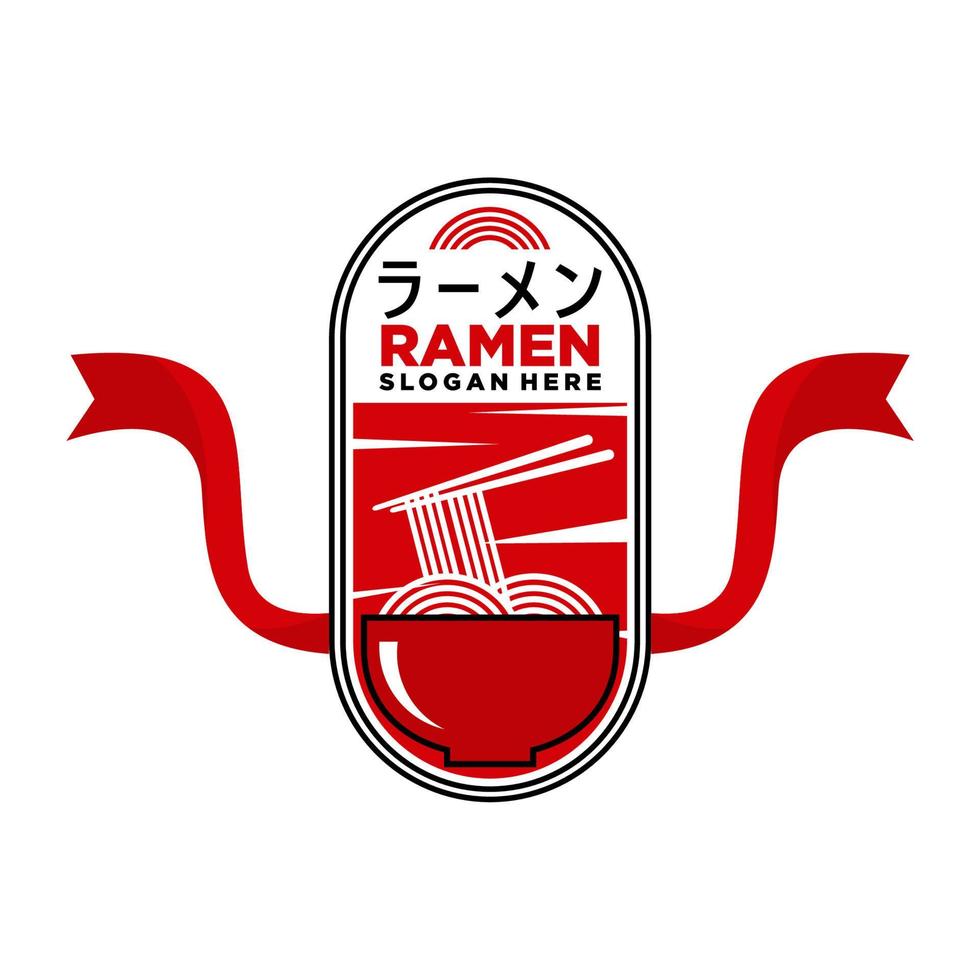 ramen logo design. giapponese cibo ramen logo vettore