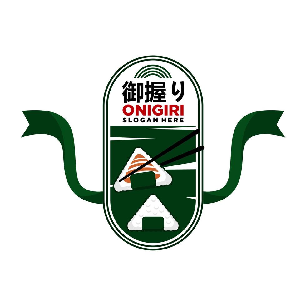 onigiri logo design. giapponese cibo onigiri logo vettore