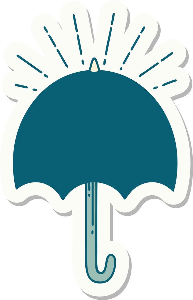 etichetta di tatuaggio stile Aperto ombrello vettore