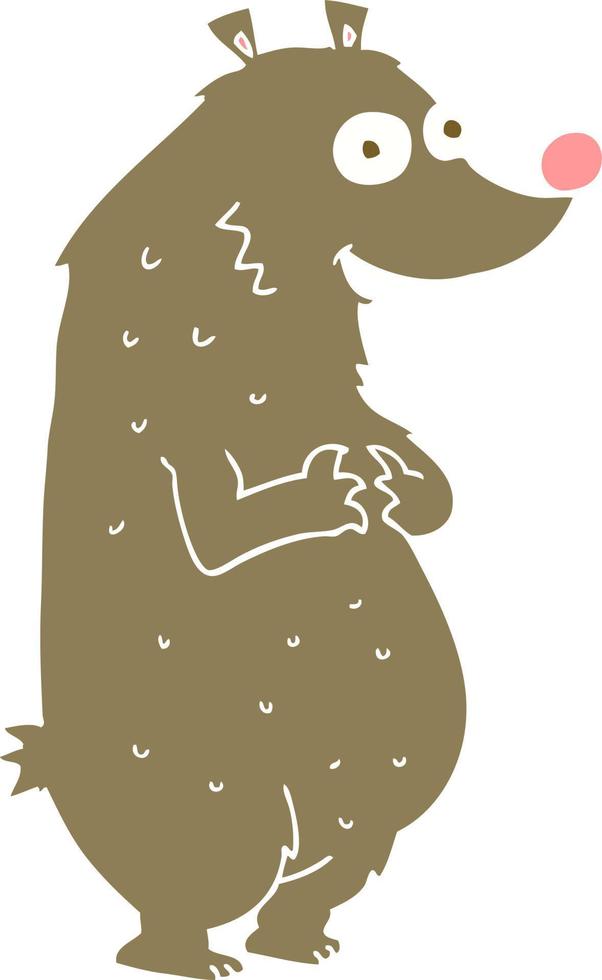 piatto colore illustrazione di orso vettore