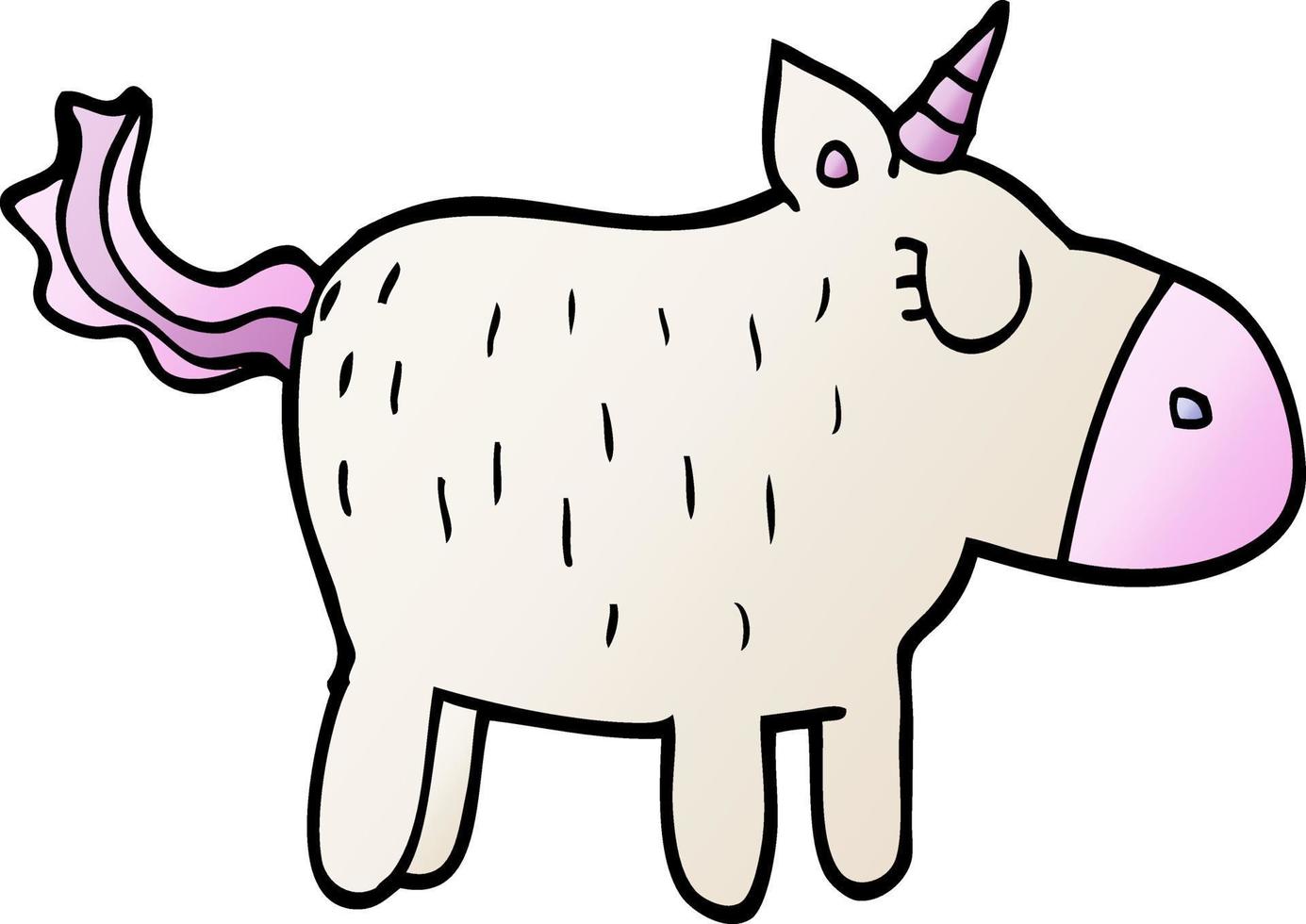 cartone animato doodle carino unicorno vettore