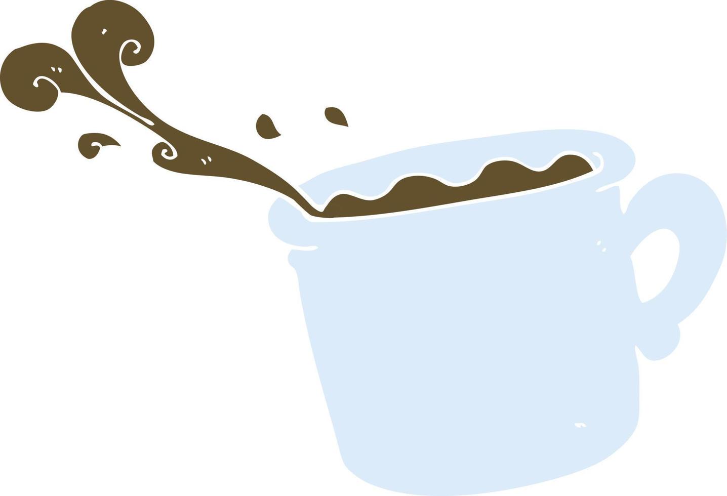 piatto colore illustrazione di caffè tazza vettore