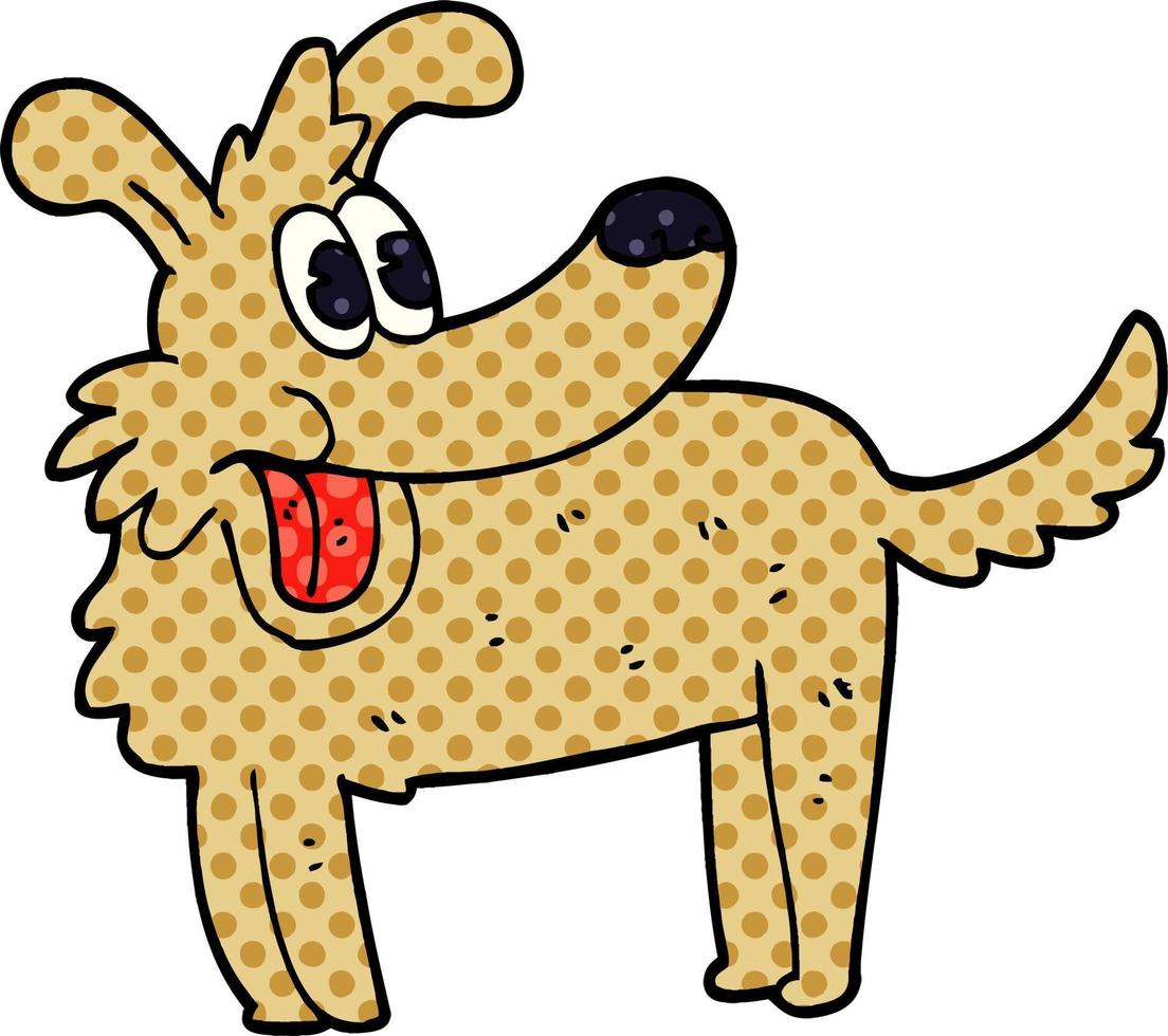 cane felice di doodle del fumetto vettore
