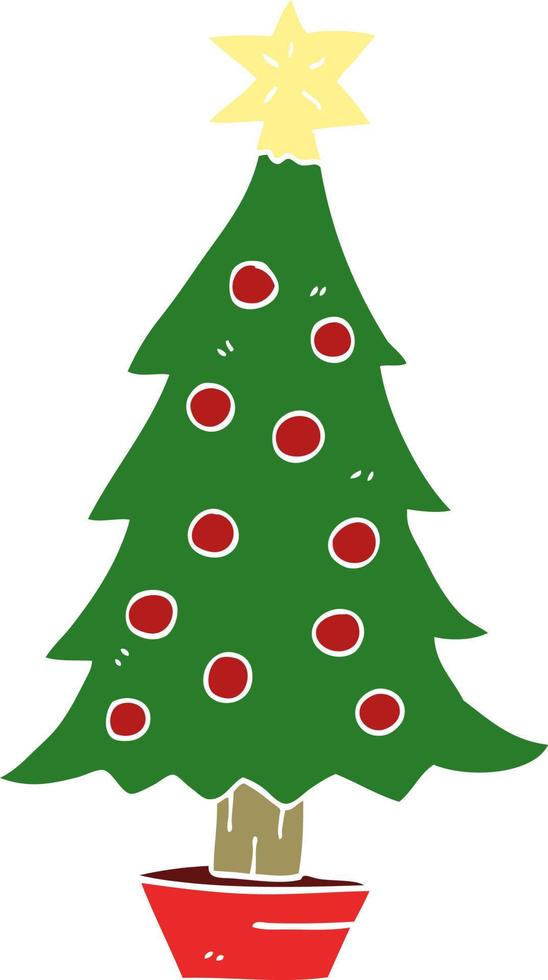 albero di natale di doodle del fumetto vettore