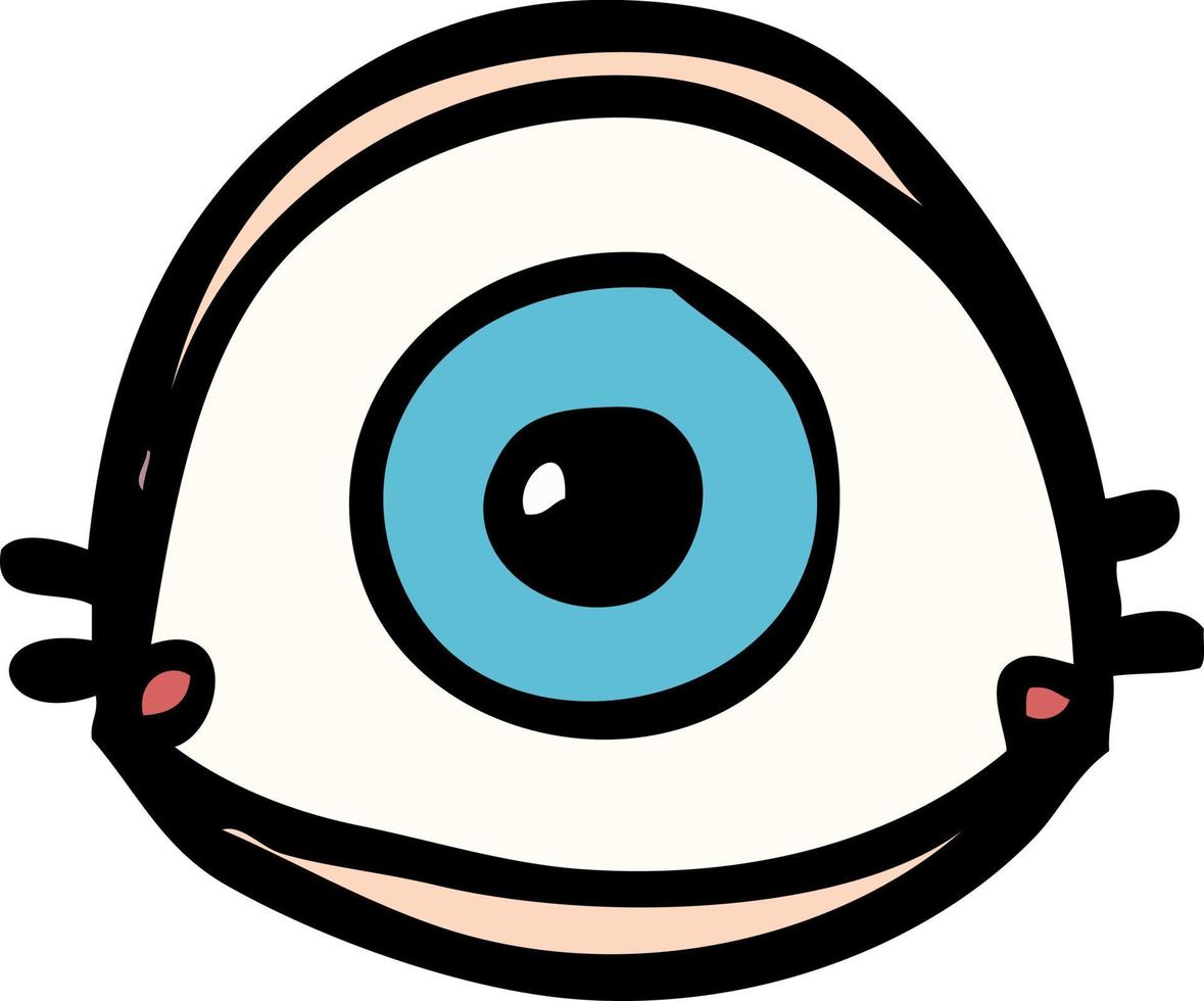 cartone animato scarabocchio blu occhio vettore