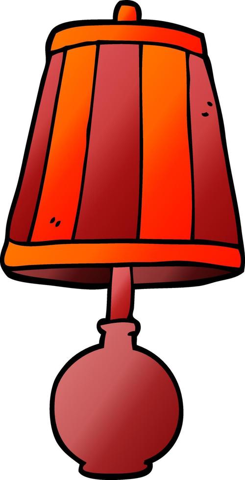 cartone animato scarabocchio tavolo lampada vettore