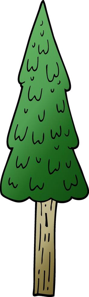 alberi di pino di doodle del fumetto vettore