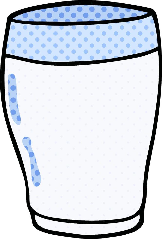 cartone animato doodle bicchiere di latte vettore