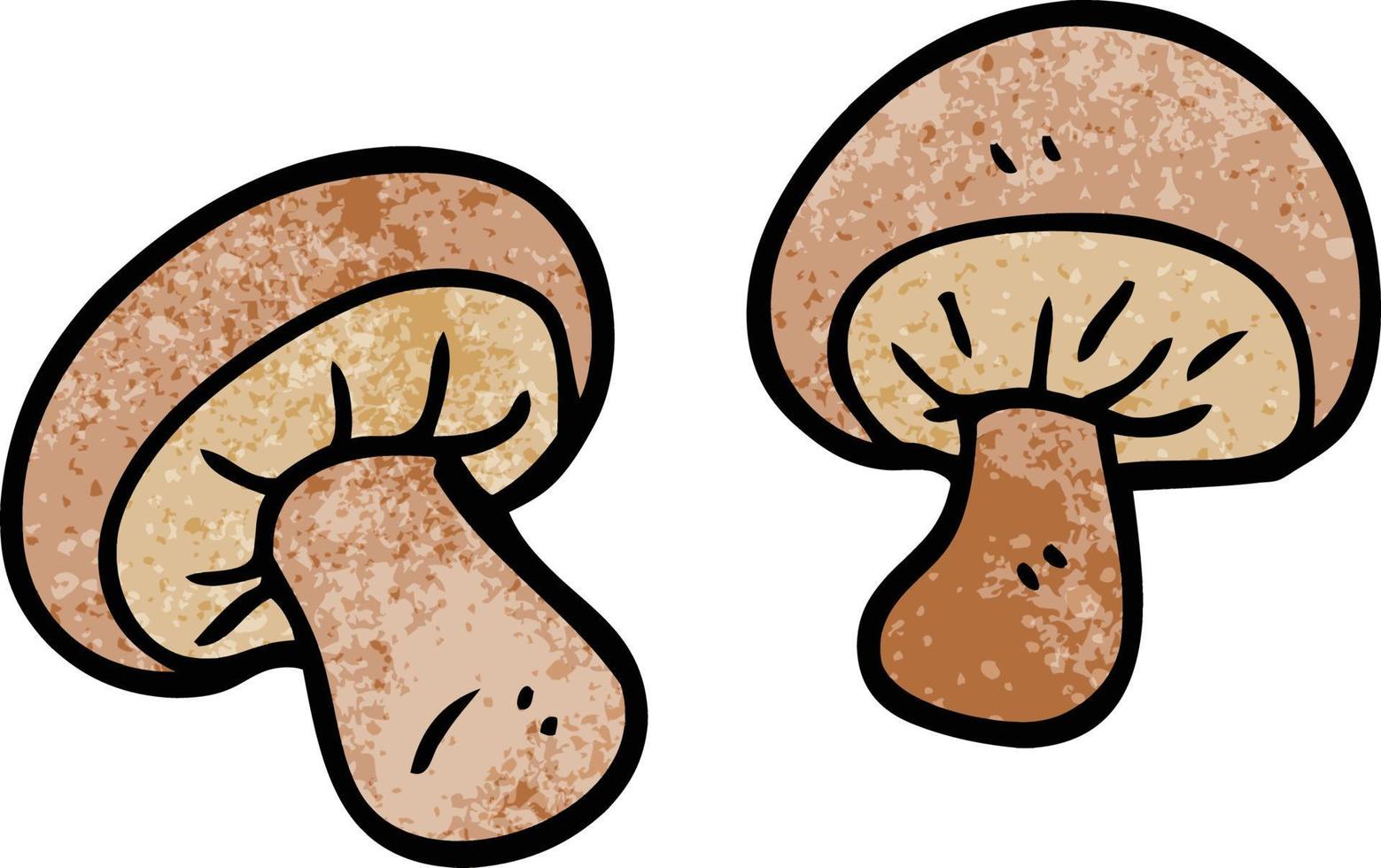 cartone animato scarabocchio funghi vettore