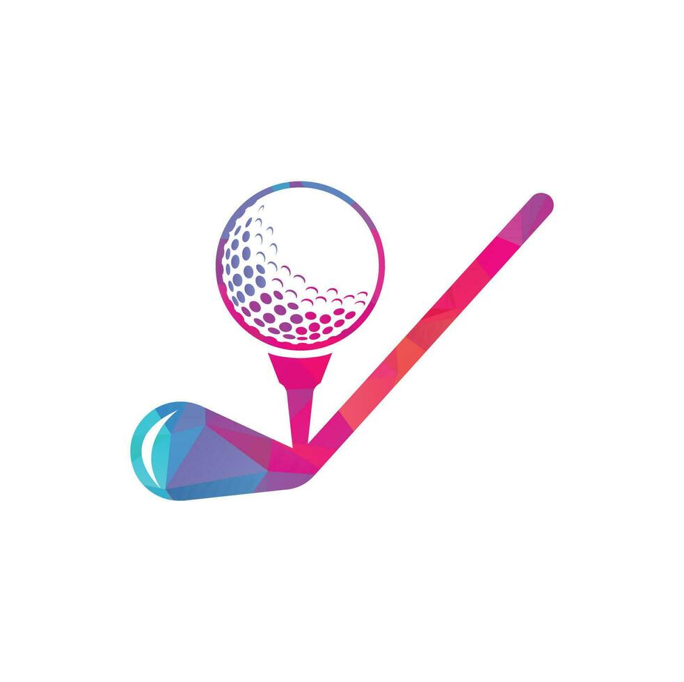 bastone golf logo design vettore modello. golf logo disegni. golf sport silhouette logo design modello