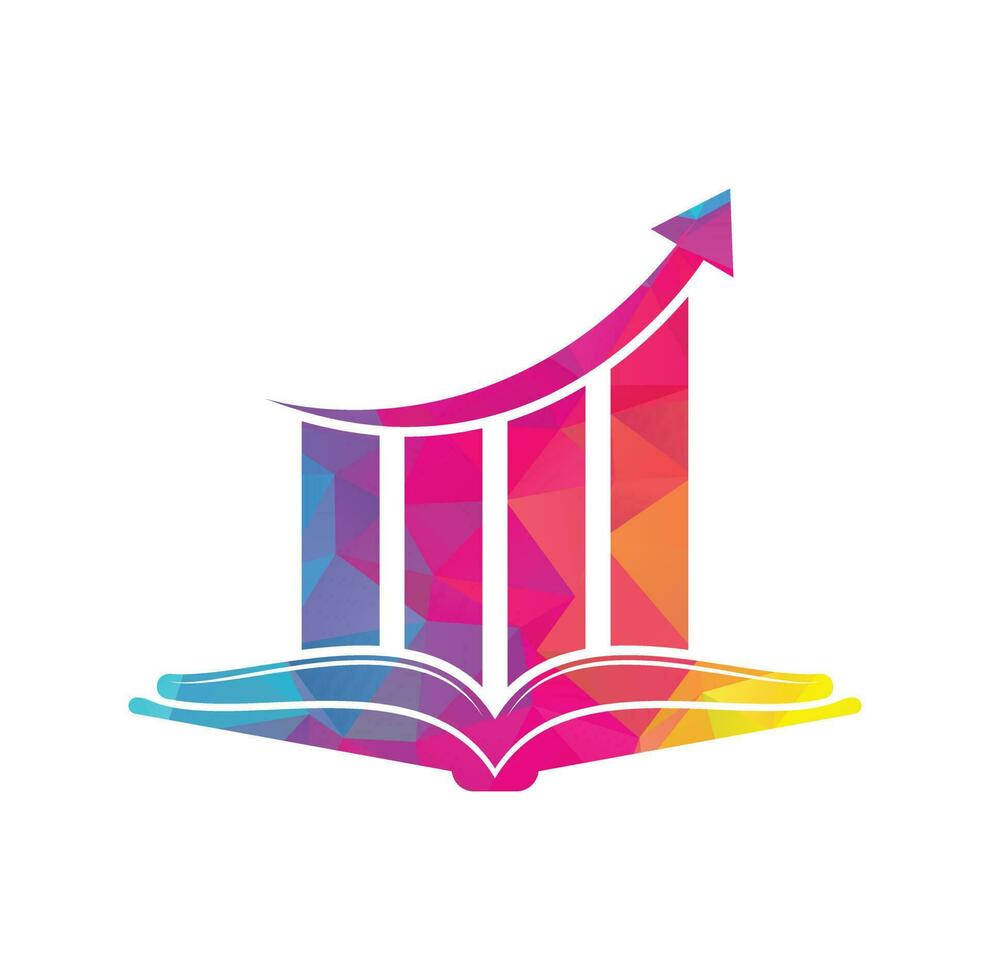 finanza libro logo design. attività commerciale crescita formazione scolastica logo design. vettore