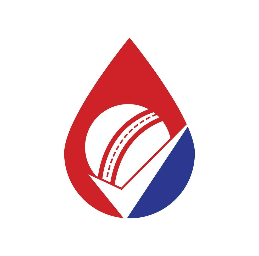 dai un'occhiata cricket far cadere forma concetto vettore logo design. cricket palla e zecca icona logo.