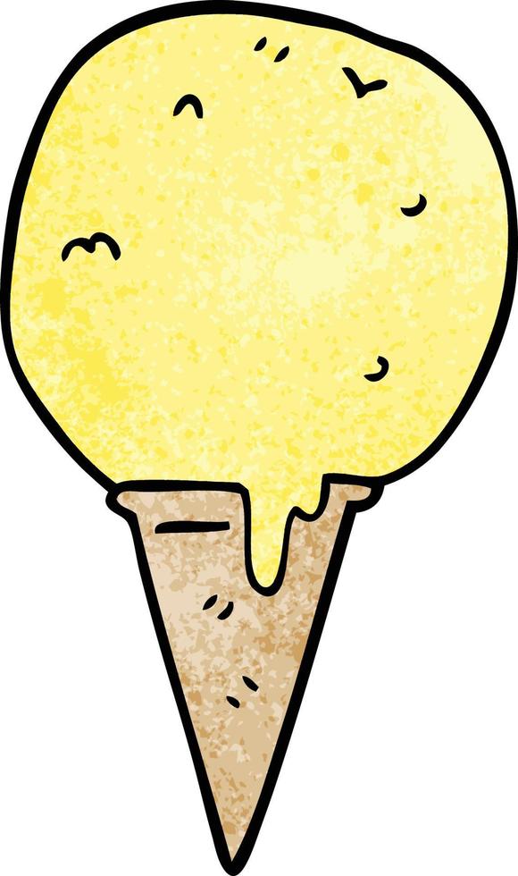 cono gelato di doodle del fumetto vettore