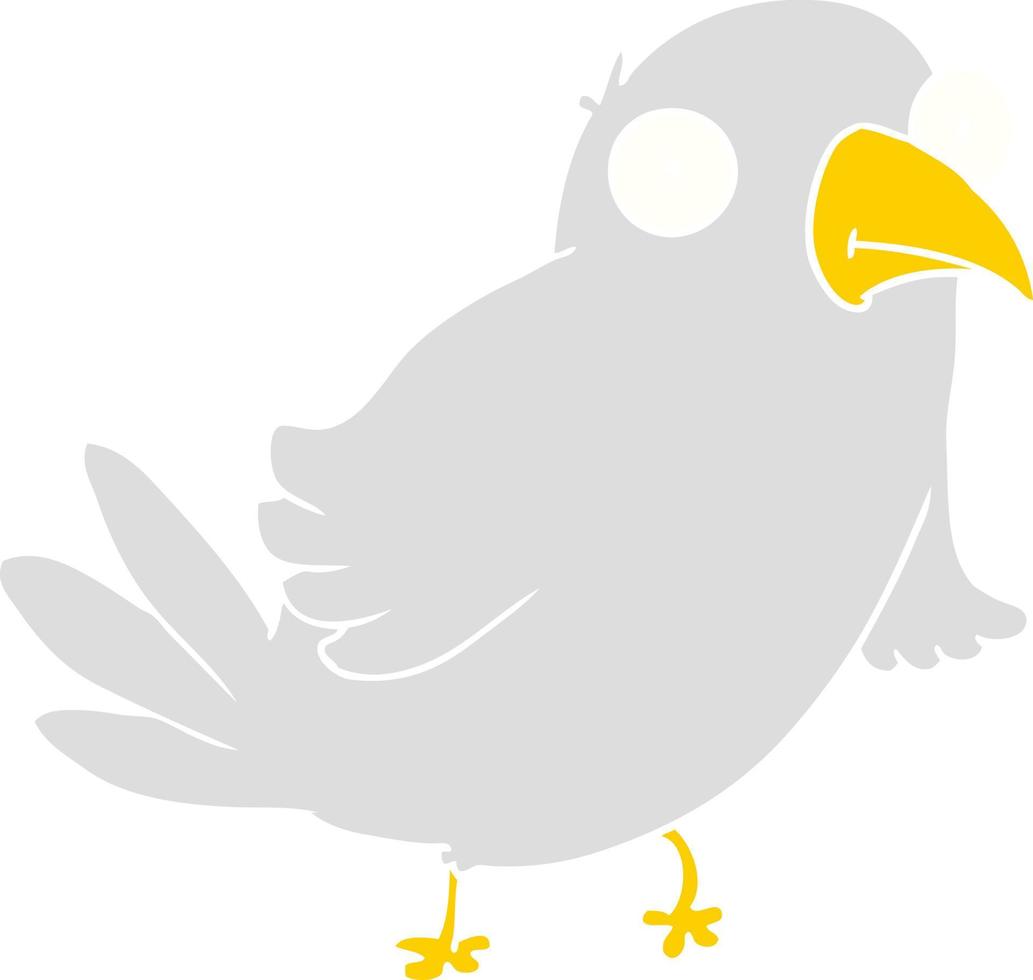 uccello cartone animato in stile colore piatto vettore