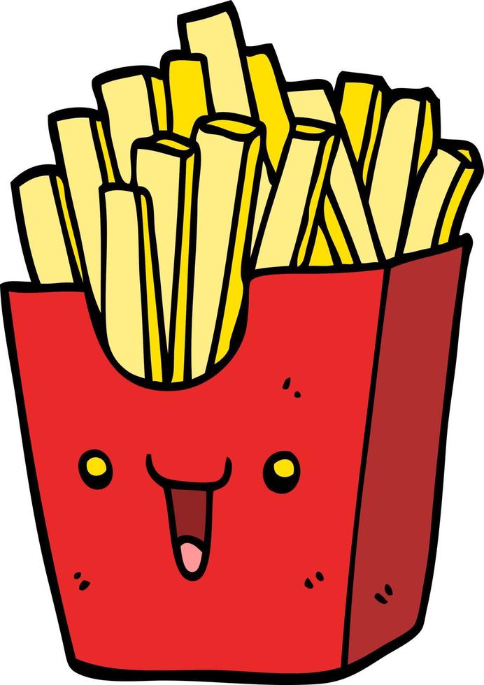 carino cartone animato scatola di patatine fritte vettore