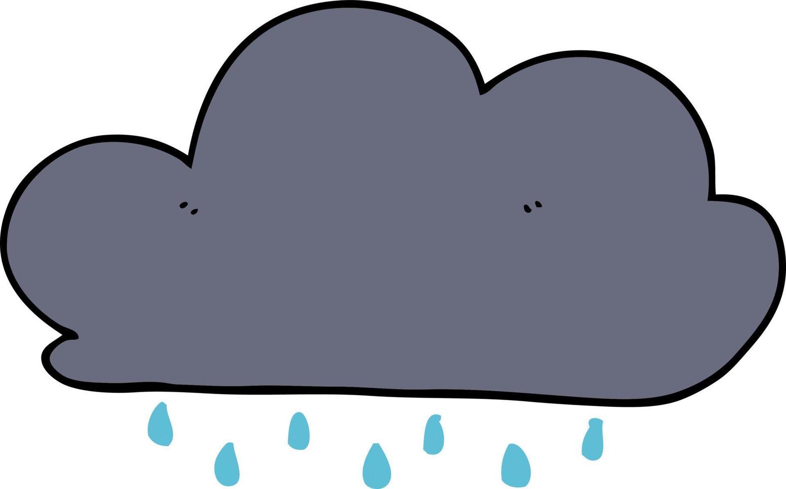 nuvola di pioggia dei cartoni animati vettore