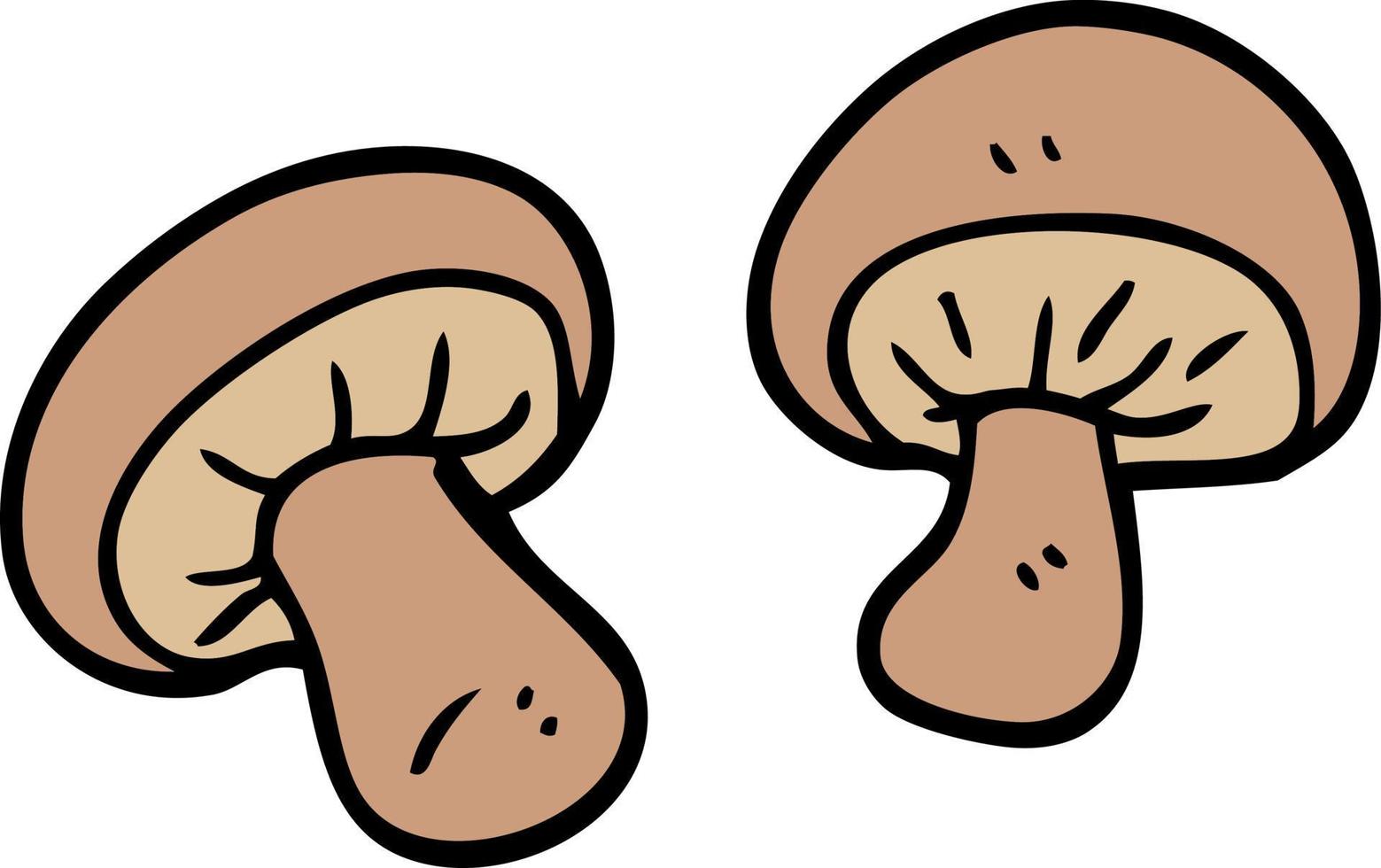 cartone animato scarabocchio funghi vettore