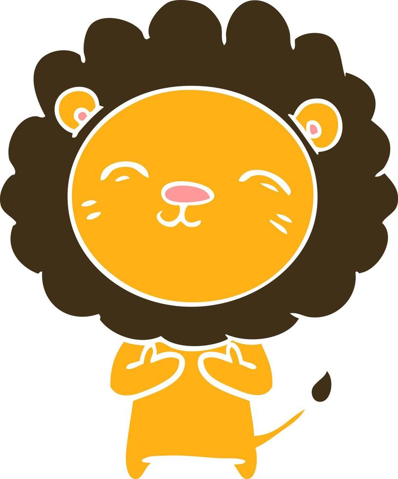 leone cartone animato in stile colore piatto vettore