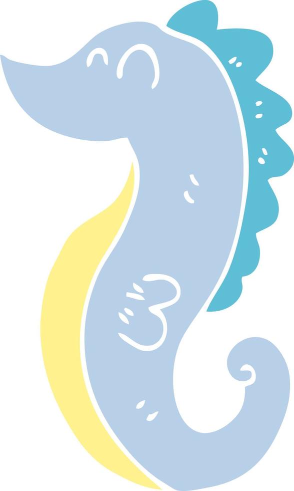 cartone animato doodle cavalluccio marino vettore