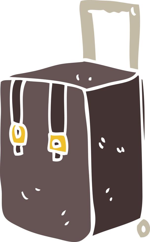 piatto colore illustrazione di un' cartone animato bagaglio vettore