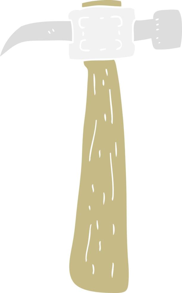 piatto colore illustrazione di un' cartone animato martello vettore