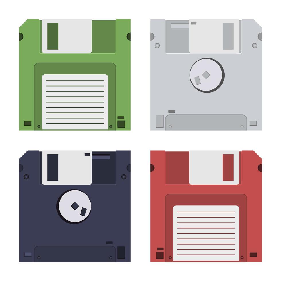 floppy disk isolato su sfondo bianco vettore