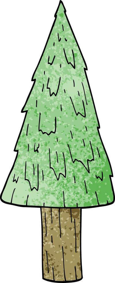 albero di natale di doodle del fumetto vettore