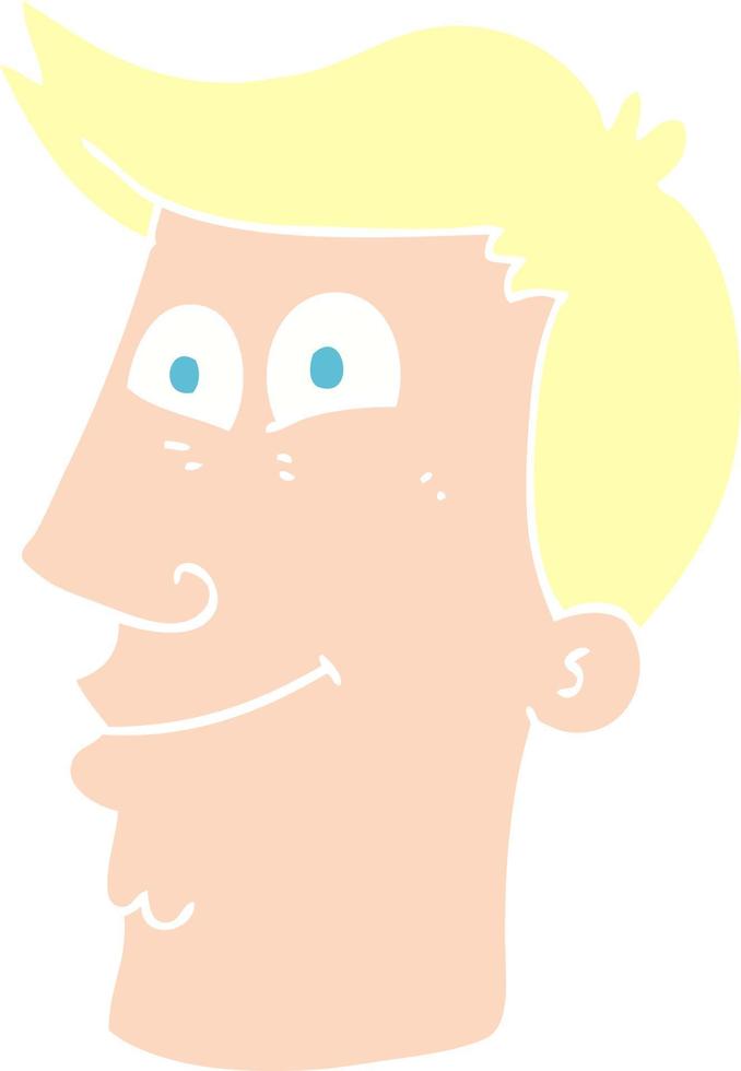 piatto colore illustrazione di un' cartone animato maschio viso vettore