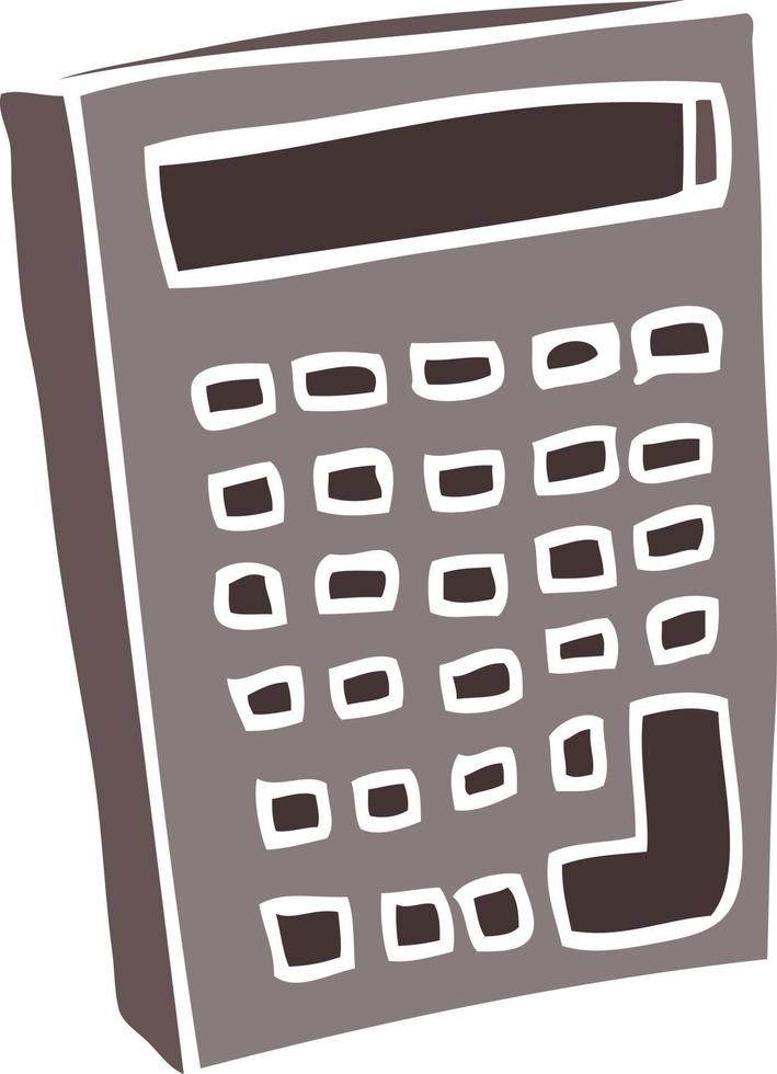 cartone animato scarabocchio di un' calcolatrice vettore