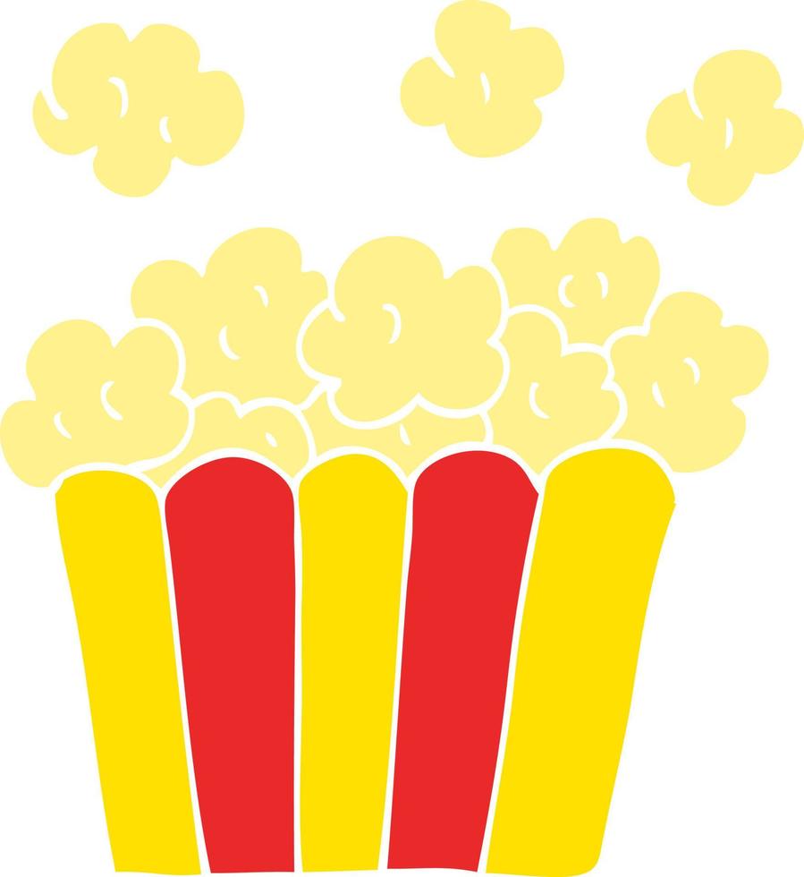 popcorn del cinema di doodle dei cartoni animati vettore