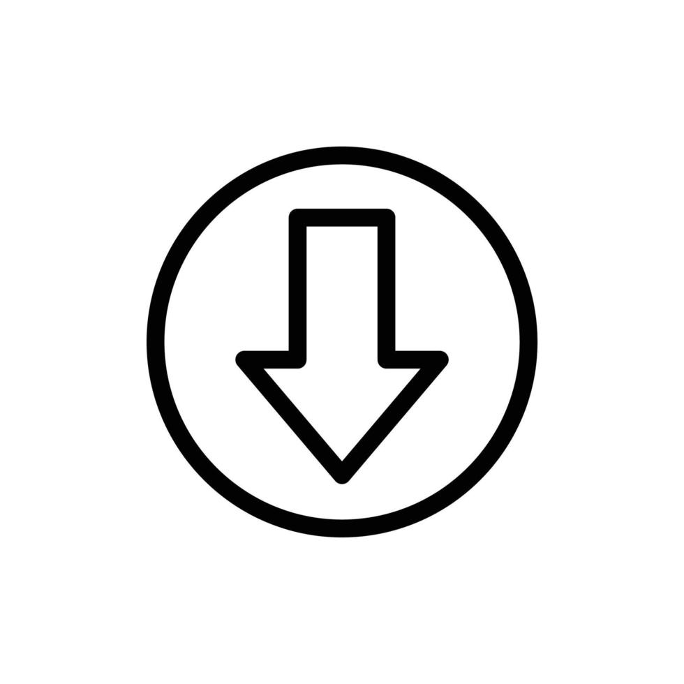 Scarica icona con freccia e cerchio nel nero schema stile vettore