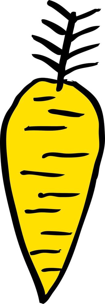cartone animato scarabocchio giallo carota vettore